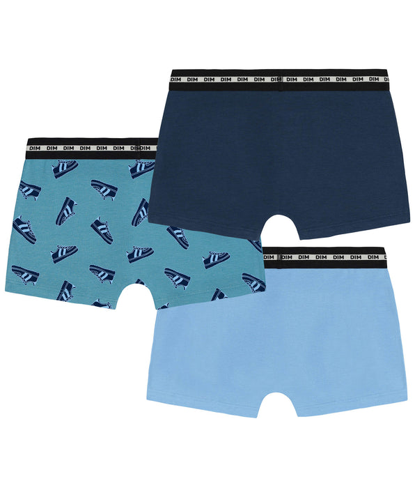 DIM Pacco da 3 boxer da bambino in cotone elasticizzato con motivi Streetwear EcoDim Mode