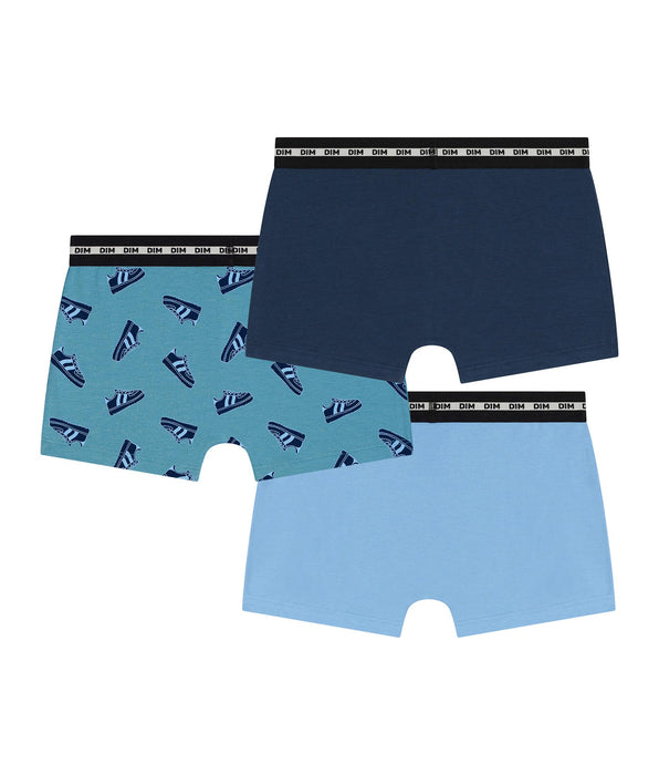 DIM Pacco da 3 boxer da bambino in cotone elasticizzato con motivi Streetwear EcoDim Mode