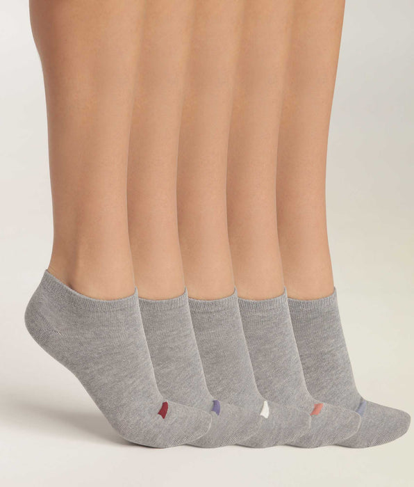 DIM Pacco da 5 fantasmini da donna in cotone grigio chiaro EcoDim