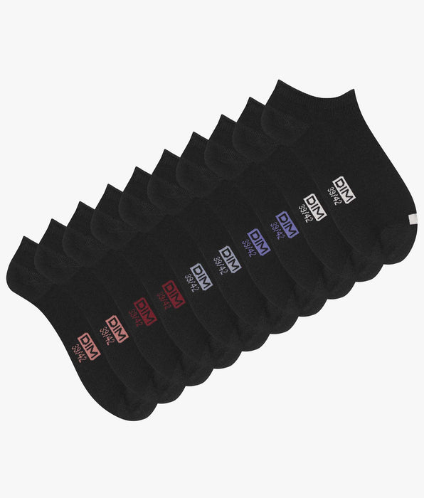 DIM Pacco da 5 paia di calzini da uomo in cotone nero con adesivi EcoDim