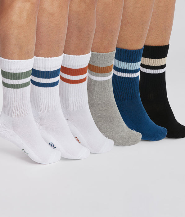 DIM Multicolour EcoDim Sport Pack of 6 pairs of men's cotton socks