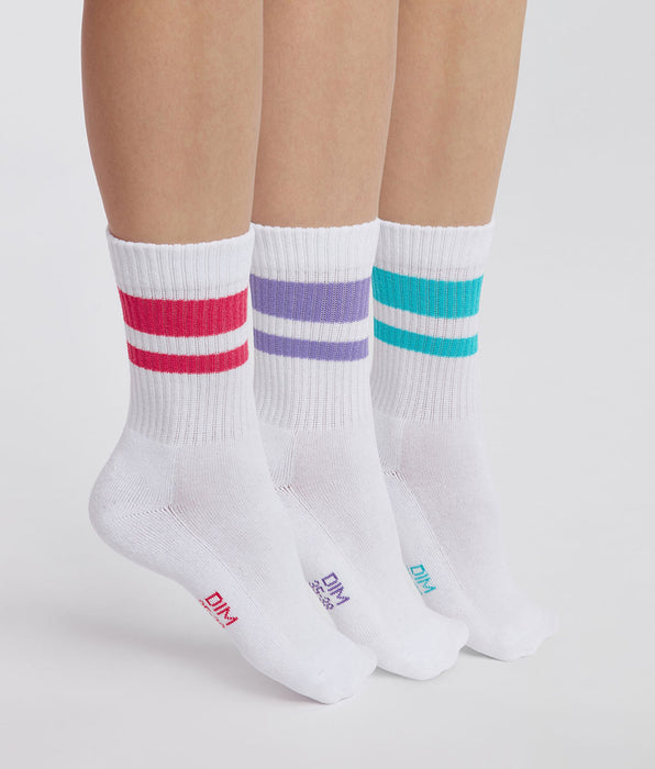 DIM EcoDim Sport 3 Pacco da calze in cotone rosso da donna