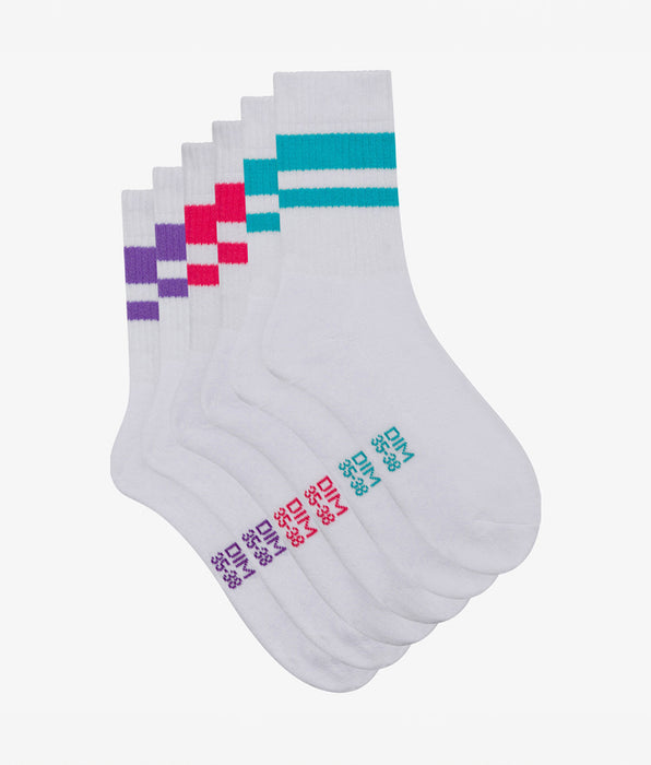 DIM EcoDim Sport 3 Pacco da calze in cotone rosso da donna