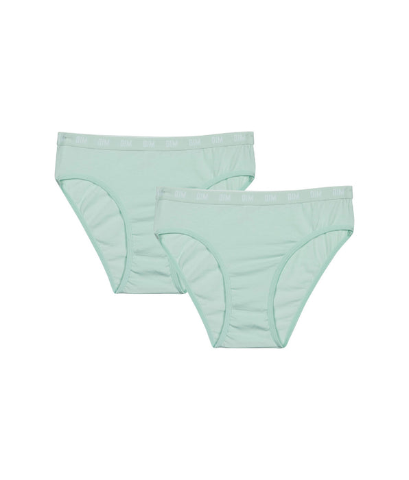 DIM Pacco da 2 slip in cotone bio blu pastello per bambina Dim Skin Care