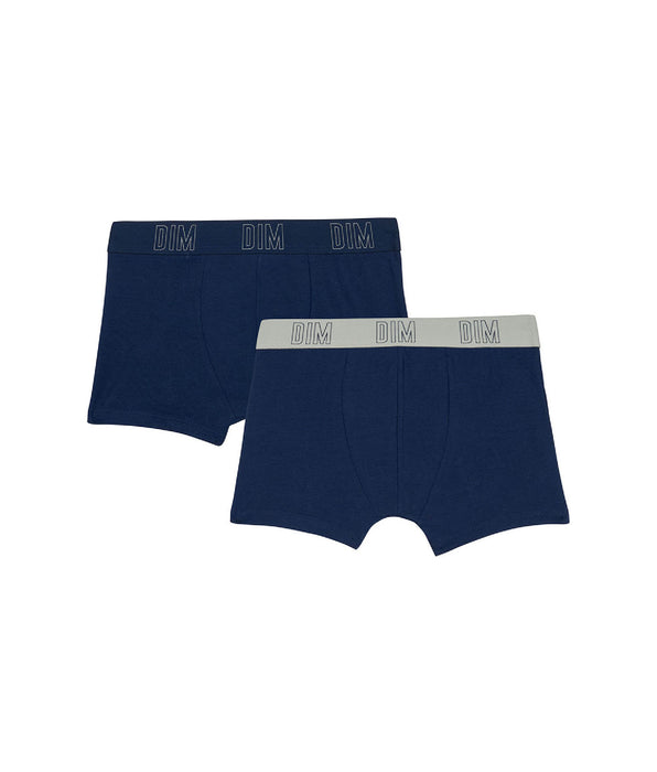 DIM Pacco da 2 boxer da ragazzo in cotone bio blu navy Dim Skin Care