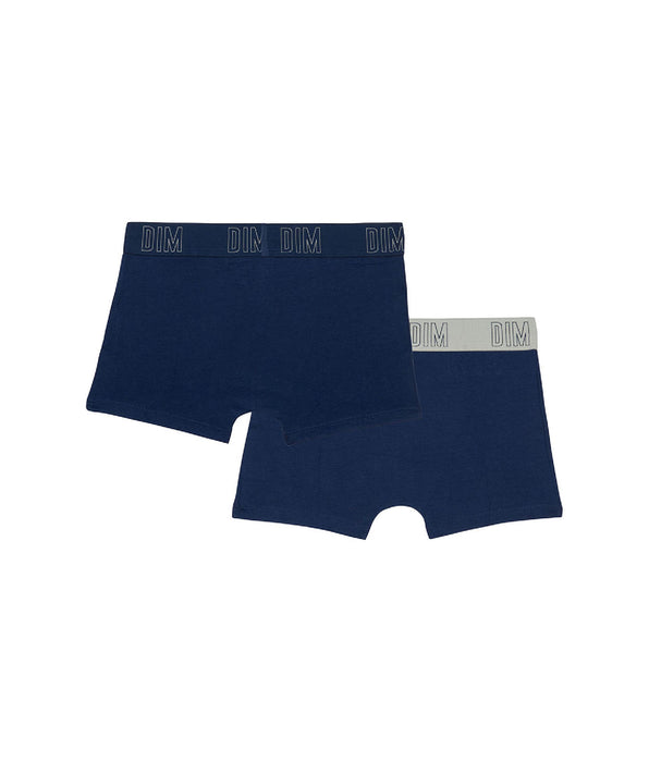 DIM Pacco da 2 boxer da ragazzo in cotone bio blu navy Dim Skin Care