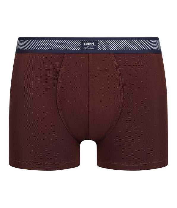 DIM Boxer Uomo in cotone modal piqué con cintura a righe rosso vino Dim Smart