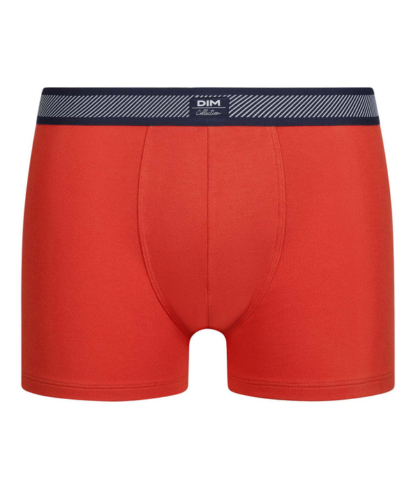 DIM Boxer Uomo in cotone modal piqué con fascia in vita a righe arancioni Dim Smart