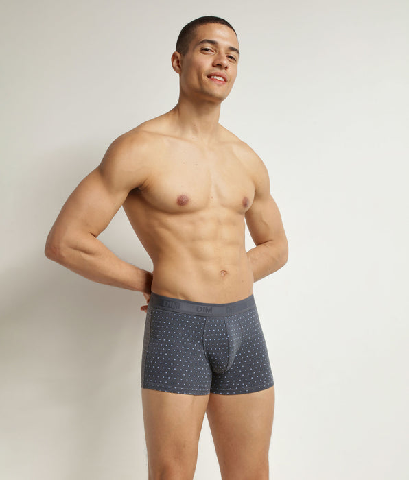 DIM Boxer Uomo in cotone elasticizzato lavanda con pois Dim Fancy