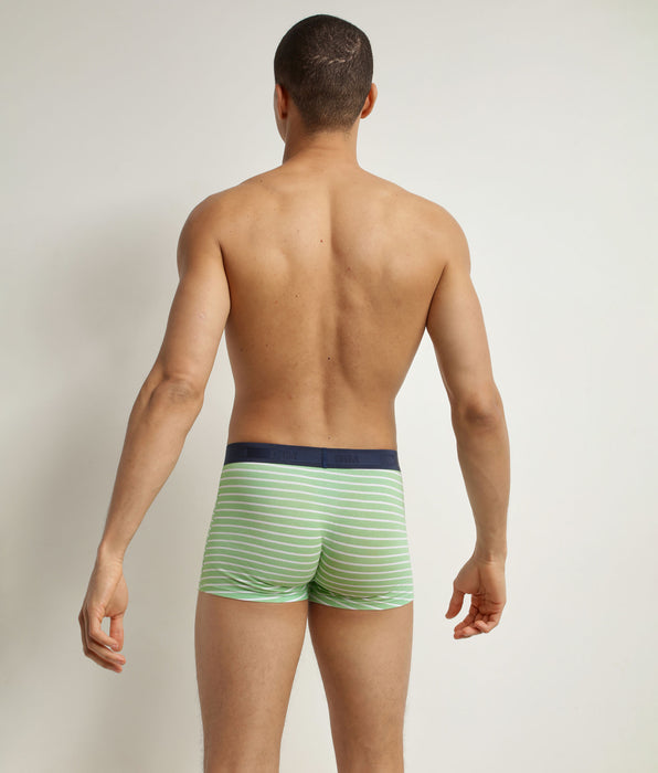 DIM Boxer Uomo in cotone elasticizzato verde a righe Dim Fancy