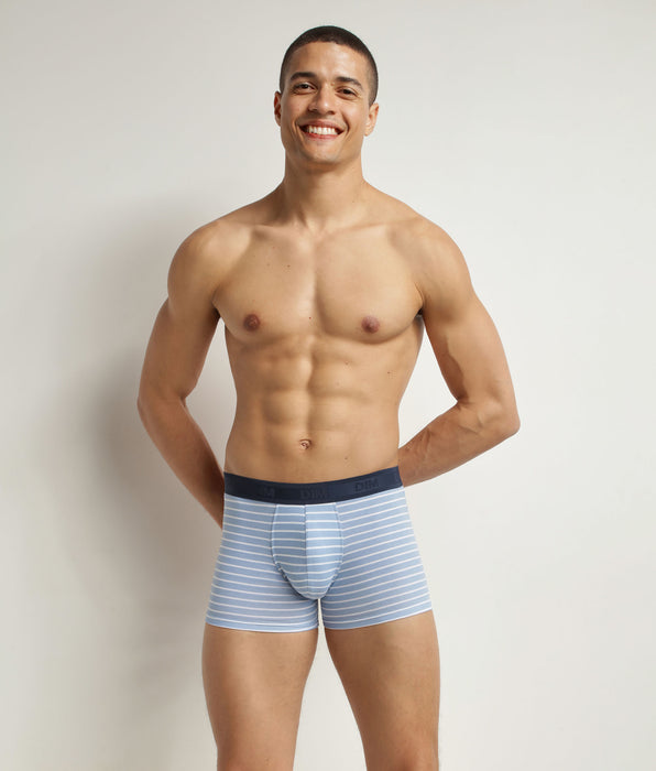 DIM Boxer Uomo in cotone elasticizzato a righe blu Dim Fancy