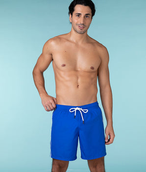 Dark teal swim trunks for men