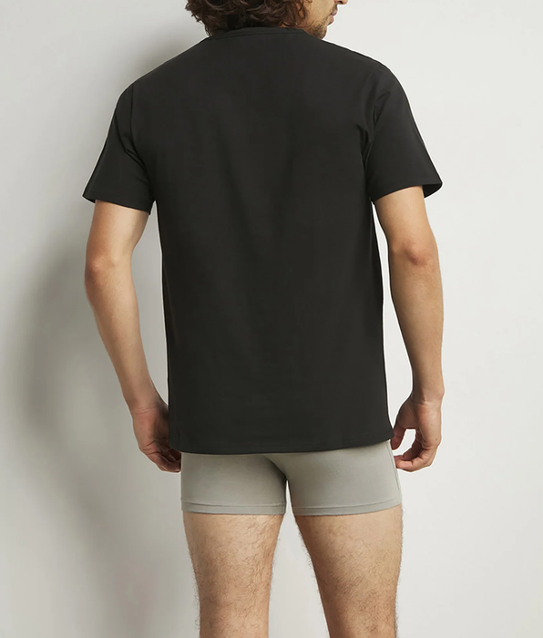 DIM Pacco da 2 magliette termoregolanti da uomo in cotone nero con scollo a V Regul Activ