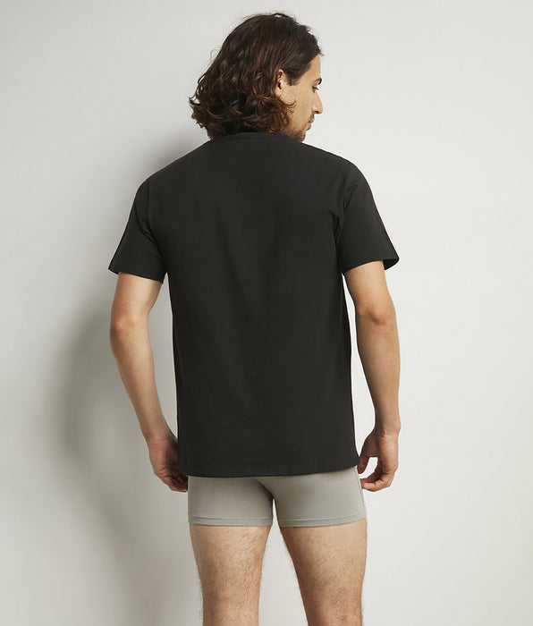 DIM Pacco da 2 magliette termoregolanti da uomo in cotone nero con scollo a V Regul Activ