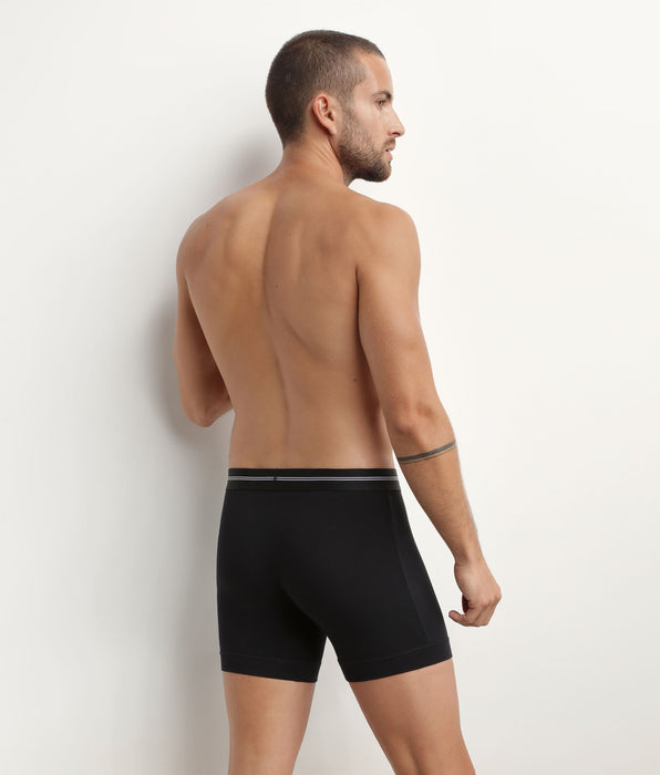 DIM Boxer uomo in cotone modal flatlock Nero DIM Icons Essentiel