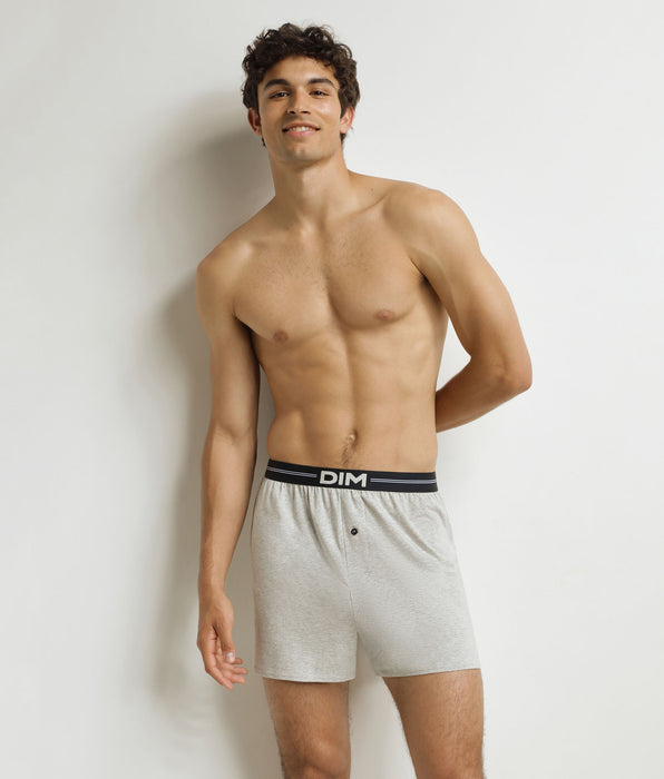 DIM Boxer da uomo in cotone grigio screziato DIM Icons