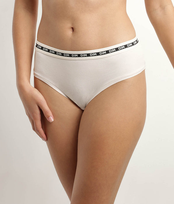 DIM Shorty donna beige in cotone modal con cintura a contrasto DIM Icons Essential