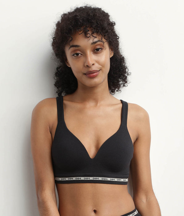 DIM Reggiseno a coste nero senza cuciture Dim Icons