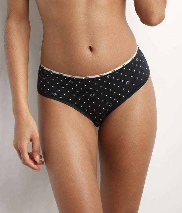DIM Slip donna in cotone modal nero con motivo logo DIM Icons Essentiel