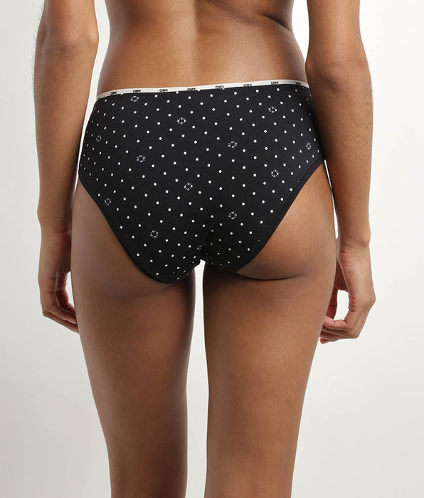 DIM Slip donna in cotone modal nero con motivo logo DIM Icons Essentiel