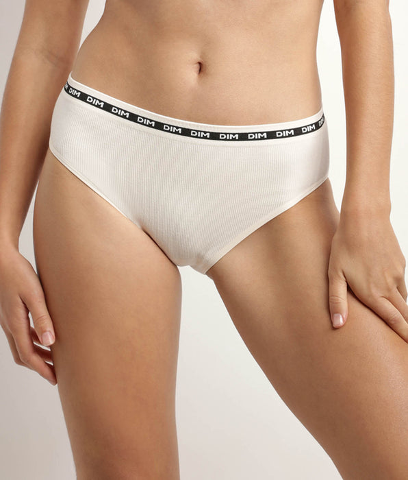 DIM Slip donna in poliammide modale senza cuciture Beige a coste Dim Icons Seamless