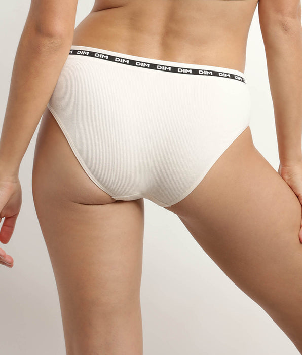 DIM Slip donna in poliammide modale senza cuciture Beige a coste Dim Icons Seamless