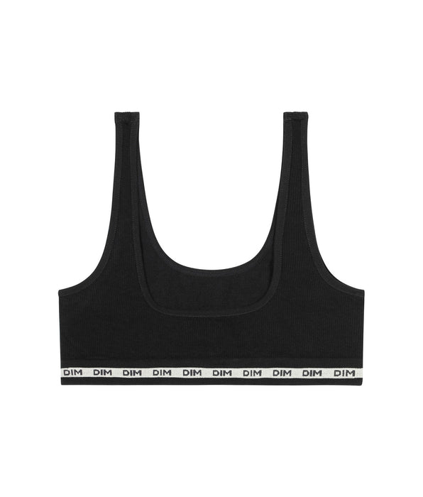 DIM Reggiseno a coste nero da bambina DIM Icons