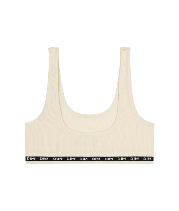 DIM Reggiseno da bambina a coste beige avorio DIM Icons