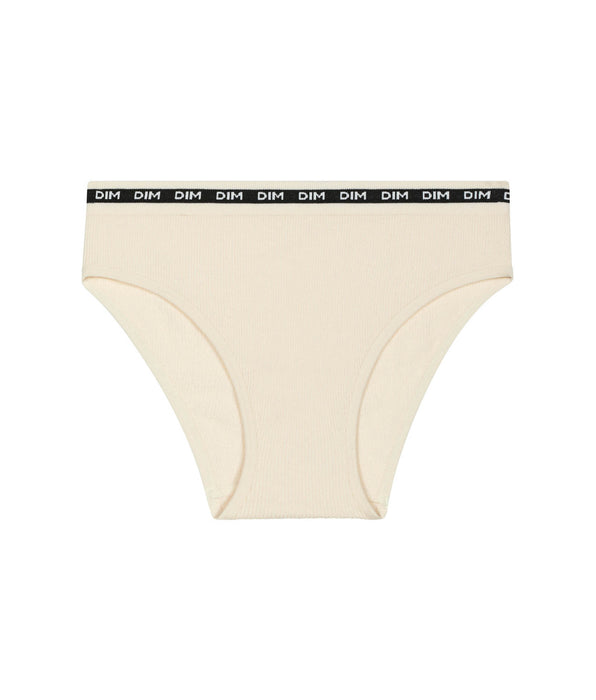 DIM Slip bambina a costine beige con cintura nera Dim Icons