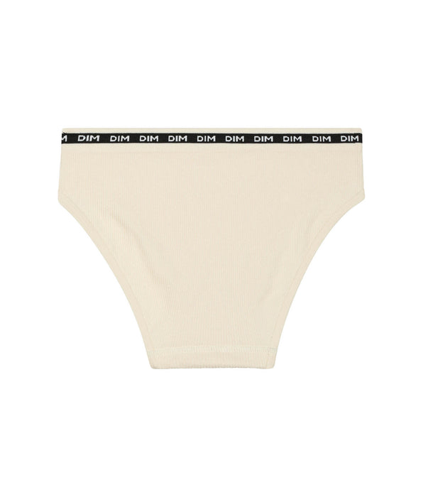 DIM Slip bambina a costine beige con cintura nera Dim Icons