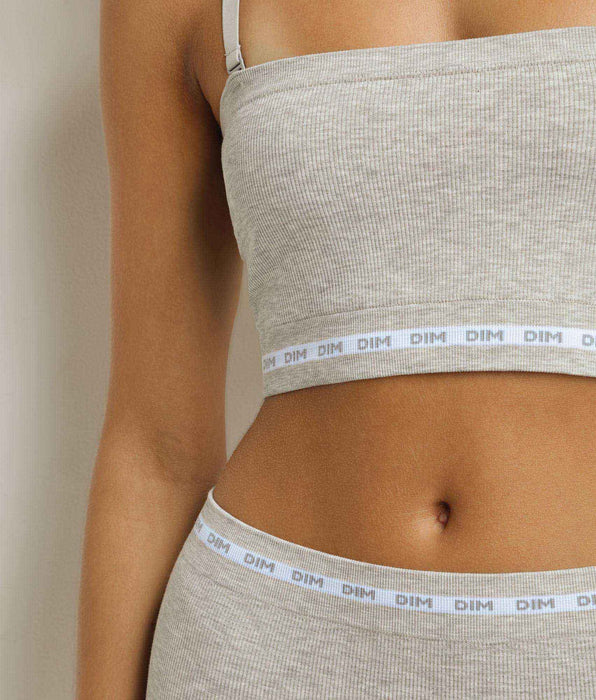 DIM Reggiseno a costine da donna DIM Icons in grigio screziato