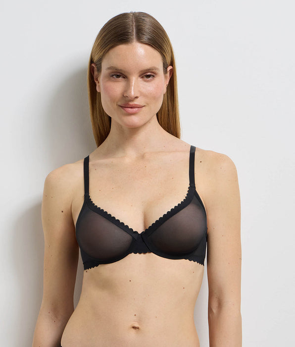 DIM Reggiseno a balconcino in tulle nero Dim Body Touch Cheeky