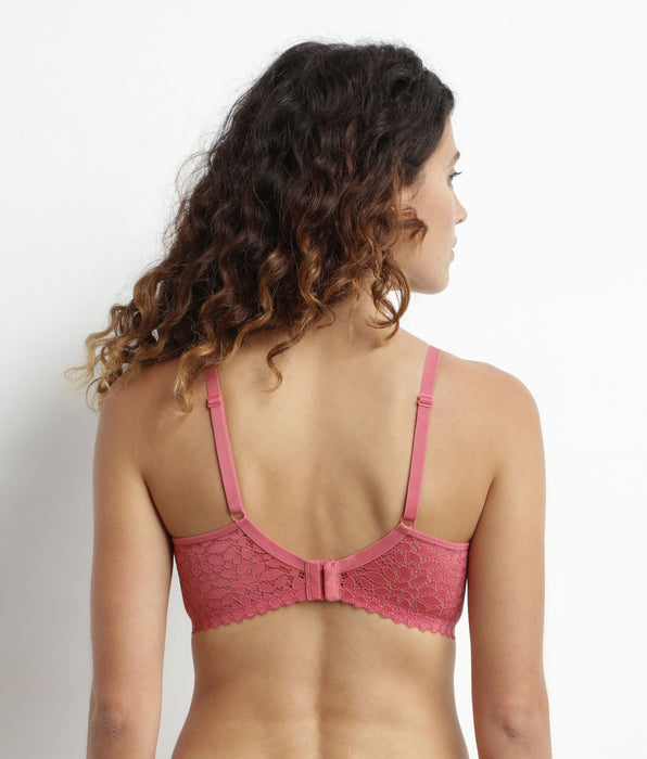 DIM Reggiseno a triangolo senza ferretto con pizzo floreale Rose Daily Dentelle