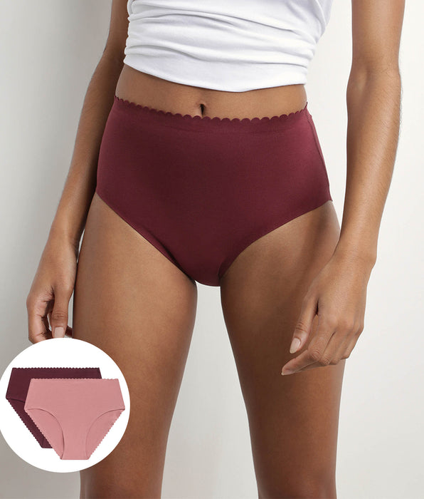 DIM Body Touch Easy Pacco da 2 slip in cotone elasticizzato rosa rubino