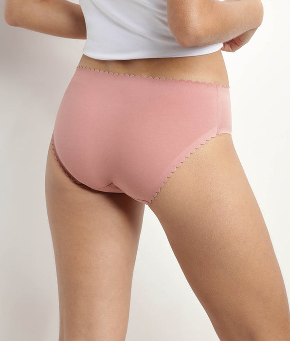 DIM Body Touch Easy Pacco da 2 Slip in cotone elasticizzato rosa e rubino per donna