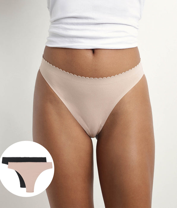 DIM Pacco da 2 tanga da donna Body Touch Easy color carne e nero