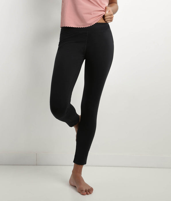 DIM Leggings donna in cotone elasticizzato coprente Nero Body Touch Easy