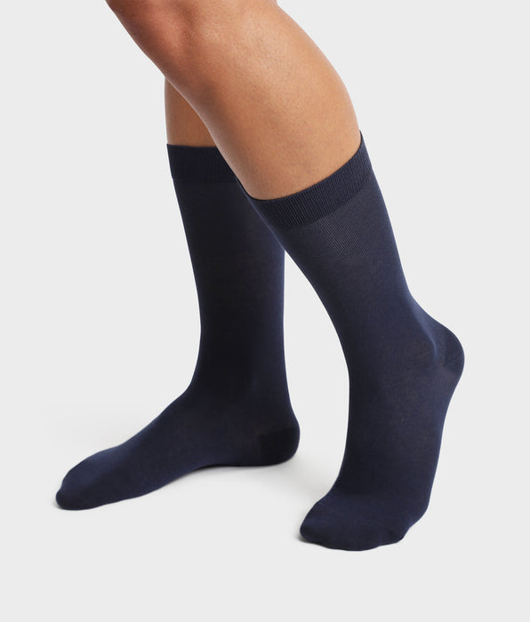 DIM 2 Pacco da calze in cotone bio blu navy da uomo Dim Good