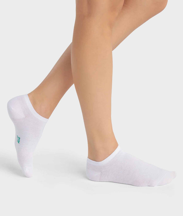 DIM Pacco da 2 calzini bianchi da donna in cotone bio Dim Good