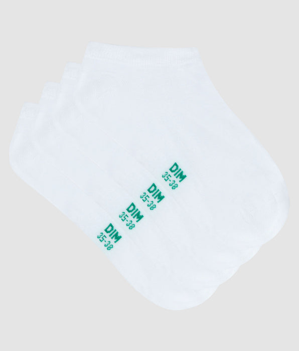 DIM Pacco da 2 calzini bianchi da donna in cotone bio Dim Good