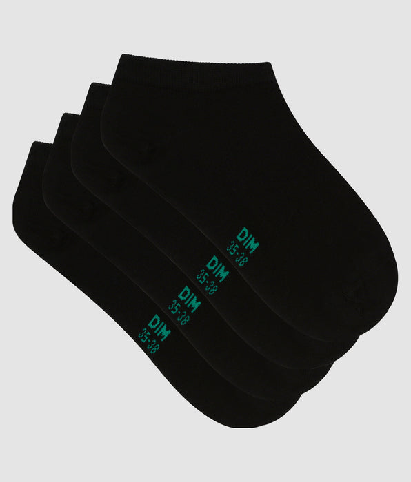 DIM Pacco da 2 calzini da donna in cotone bio nero Dim Good