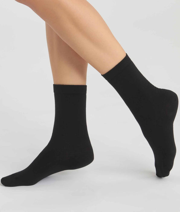 DIM Pacco da 2 calze in cotone bio nere da donna Dim Good
