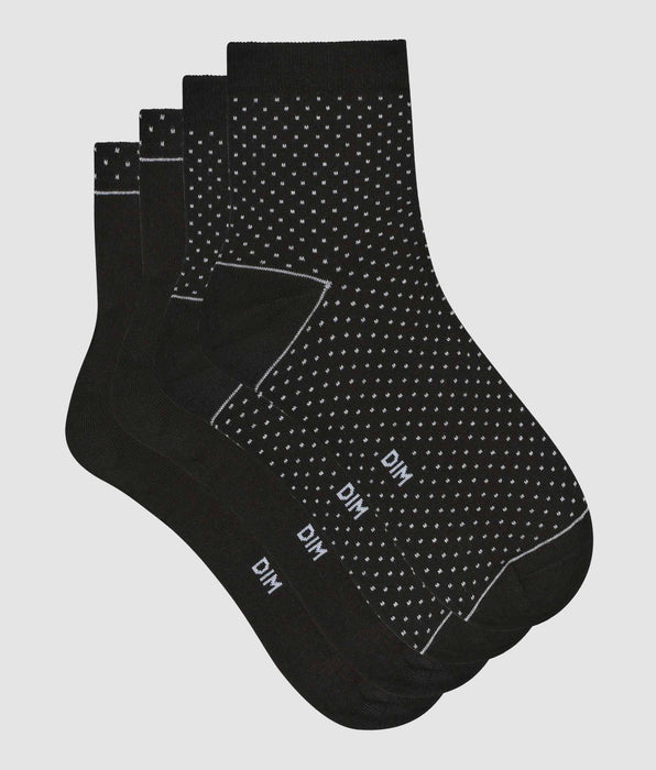 DIM Pacco da 2 paia di calze in cotone bio nere a pois da donna Dim Good