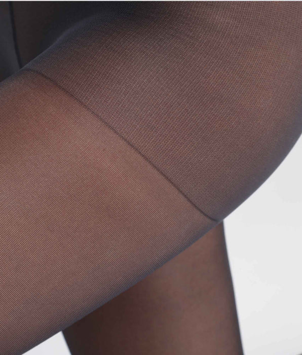DIM Collant donna nero coprente in filati riciclati Dim Good