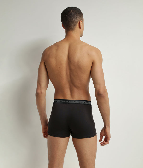 DIM Pacco da 2 boxer da uomo in cotone bio in nero e grigio perla Dim Good