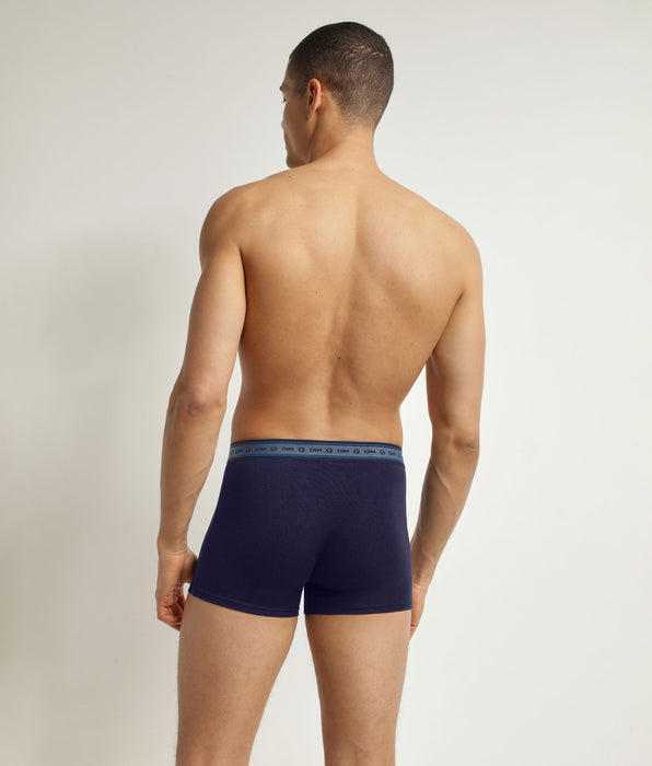 DIM Pacco da 2 boxer da uomo in cotone bio rosso blu Dim Good