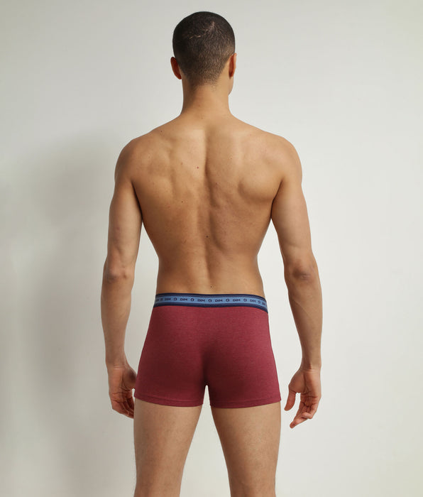 DIM Pacco da 3 boxer da uomo in cotone bio blu rosso denim Dim Good