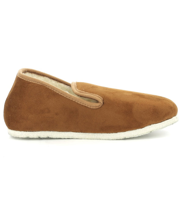 DIM Pantofole da uomo color cammello e bianco sporco