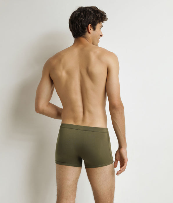 DIM Boxer Uomo Classic in cotone verde mimetico