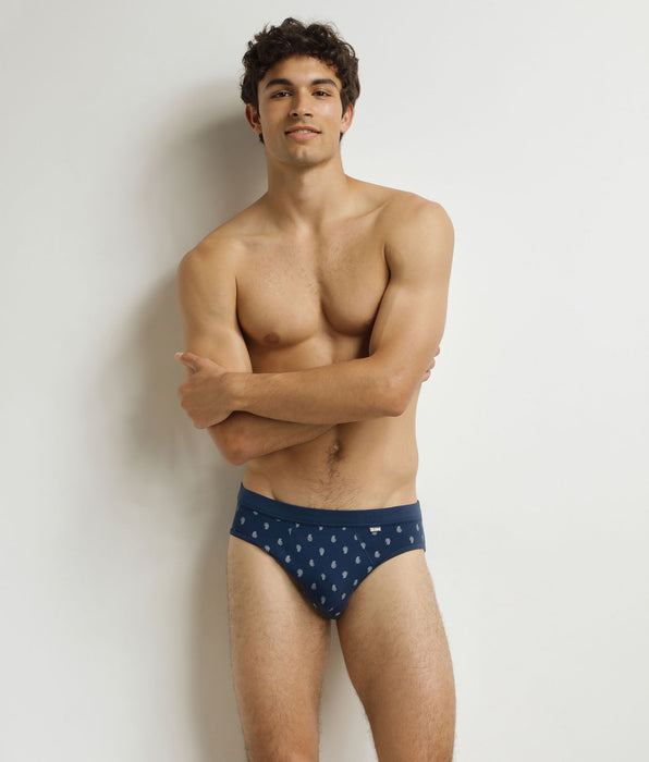 DIM Slip Uomo Nero con motivo a goccia Classic Coton